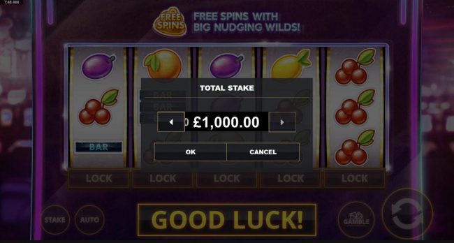 Click on the Stake button and select a betting range that suits your player level.