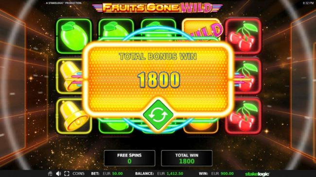 Total free spins payout 1800 coins