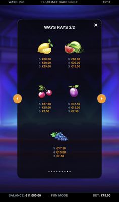 Low Value Symbols Paytable