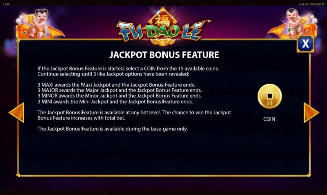 Jackpot Bonus Feature Rules - Continued