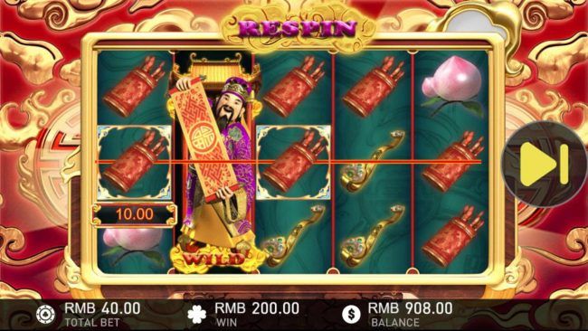 Respins triggers multiple winning paylines.