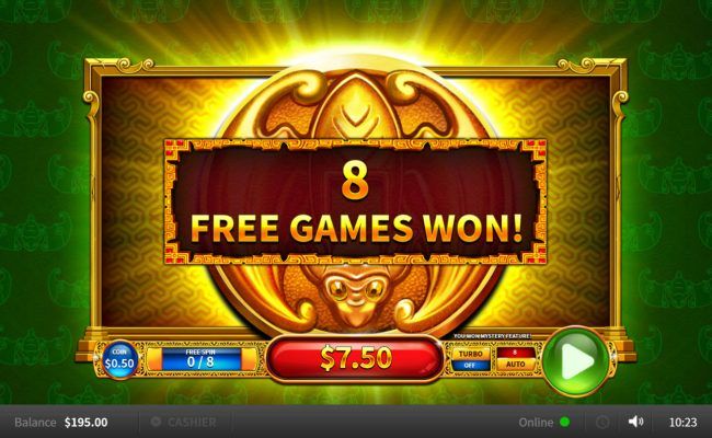 8 Free Spins Awarded