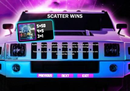 scatter wins paytable and rules