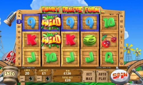 four of a kind is part of a winning combination of paylines to add a 126 coin jackpot
