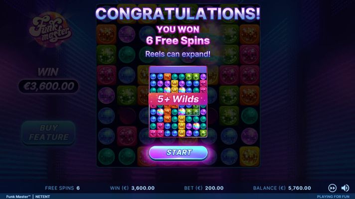 Free Spins awarded