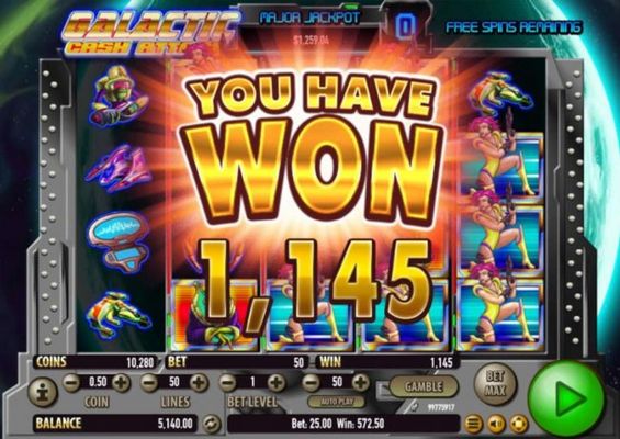 Total free spins payout 1145 coins