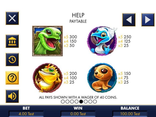 High value slot game symbols paytable featuring baby animal inspired icons.