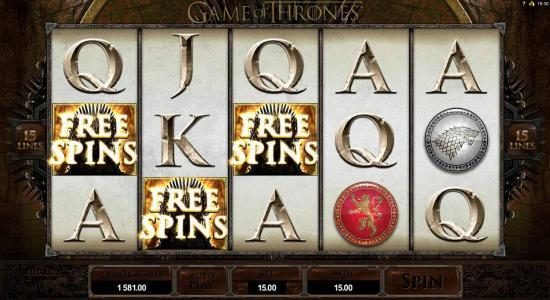 Three scatter symbols triggers free spins feature