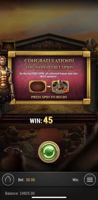 10 Free Spins Awarded