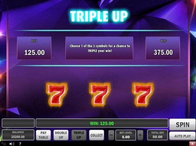 Triple Up Gamble Feature Rules