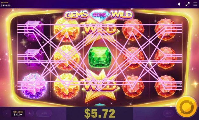 Wild symbols triggers multiple winning paylines and locked in place for a respin.