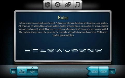 General Game Rules and Payline Diagrams 1-10