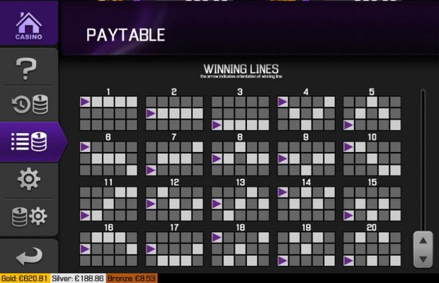Paylines 1-20