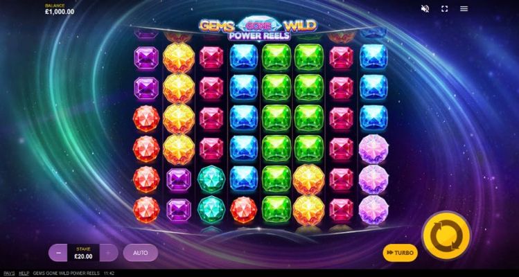 Gems Gone Wild Power Reels :: Main Game Board