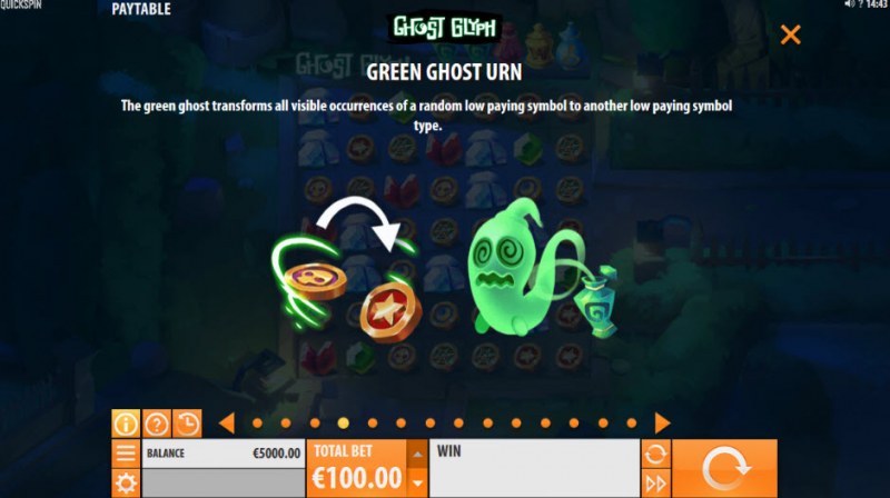 Green Ghost Urn Feature