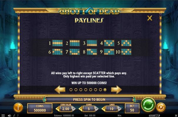 Ghost of Dead :: Paylines 1-10