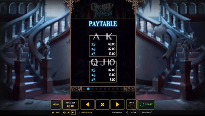 Paytable - Low Value Symbols