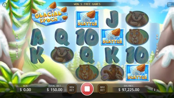 Scatter symbols triggers the free spins feature