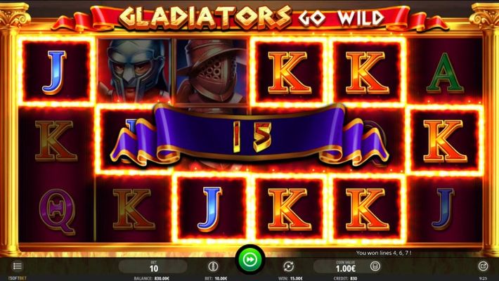 Gladiator's Go Wild :: Multiple winning paylines