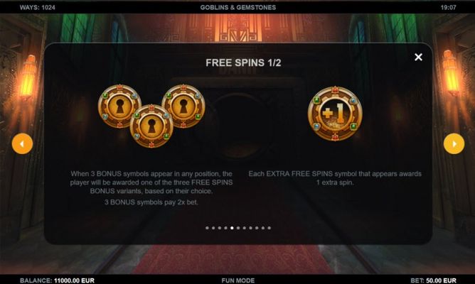 Goblins & Gemstones :: Free Spin Feature Rules