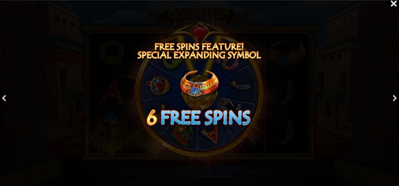 6 free spins awarded