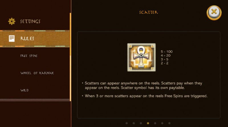 Gods of Karnak :: Scatter Symbol Rules