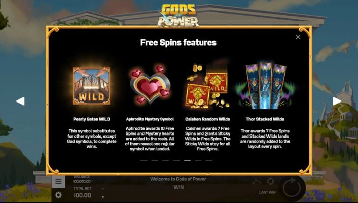 Gods of Power :: Free Spin Feature Rules