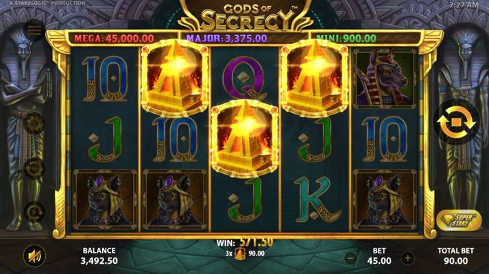 Scatter symbols triggers the free spins bonus feature