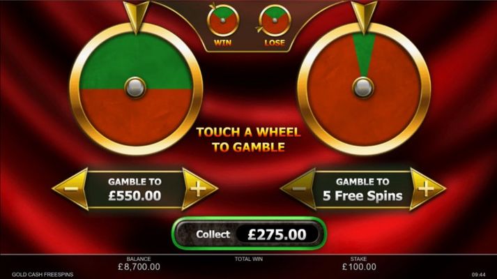 Gold Cash Free Spins :: Gamble feature