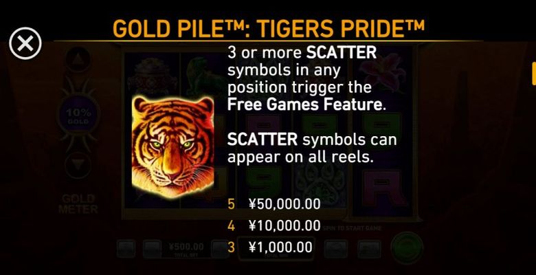 Gold Pile Tigers Pride :: Scatter Symbol Rules