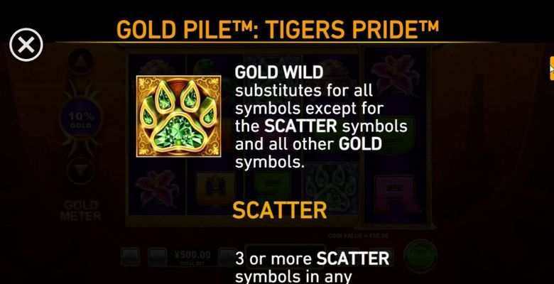 Gold Pile Tigers Pride :: Wild Symbol Rules