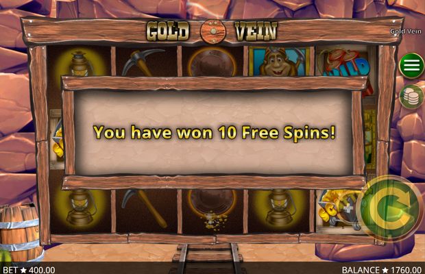 Gold Vein :: 10 Free Spins Awarded