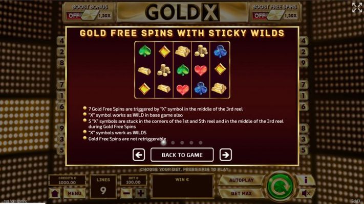 Gold X :: Free Spin Feature Rules