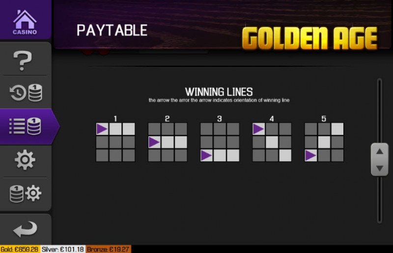 Paylines 1-5
