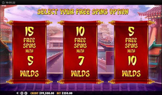 Golden Beauty :: Pick Your Free Spins Feature To Play