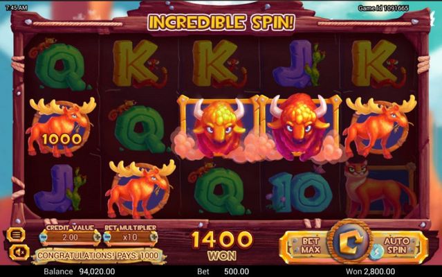 A five of a kind win