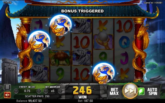 Scatter symbols triggers the free spins bonus feature