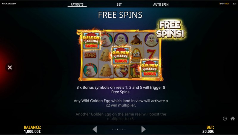 Golden Gallina :: Free Spin Feature Rules