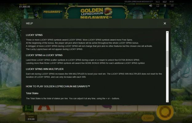 Golden Leprechaun Megaways :: General Game Rules