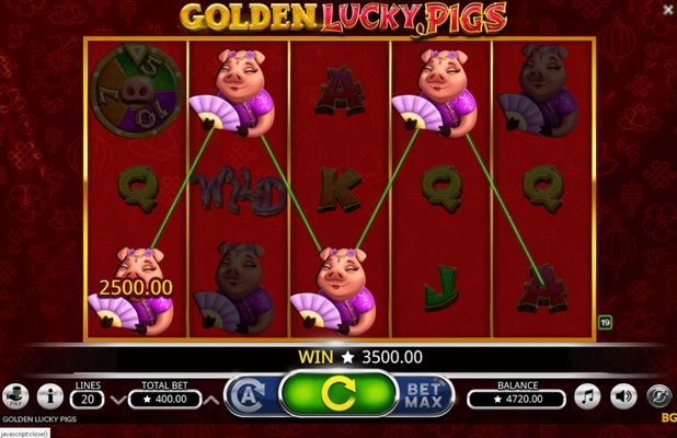 Golden Lucky Pigs :: Four of a kind