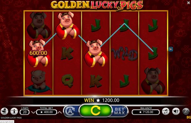 Golden Lucky Pigs :: Three of a kind