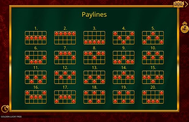 Golden Lucky Pigs :: Paylines 1-20
