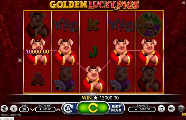 Golden Lucky Pigs :: Five of a kind