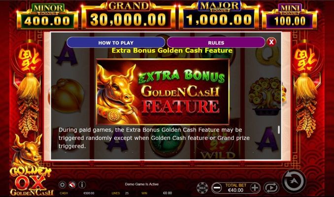 Golden Ox Golden Cash :: Extra Bonus Golden Cash Feature