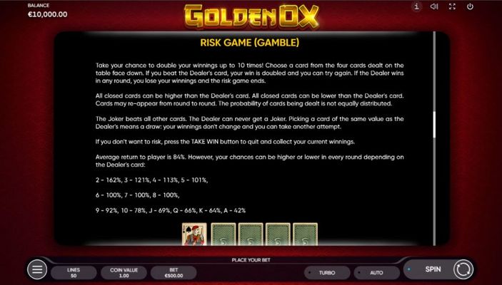 Golden Ox :: Gamble feature