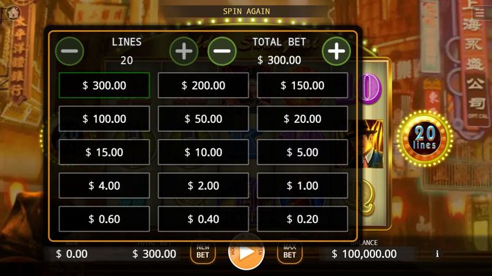 Available Betting Options