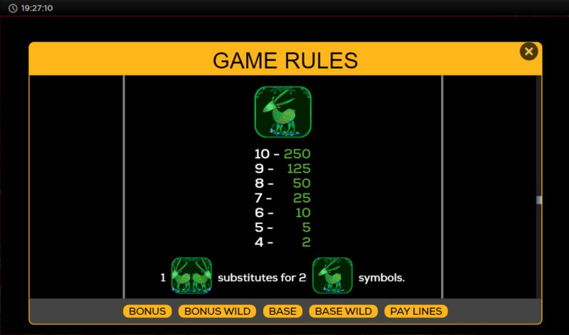 Paytable - Medium Value Symbols