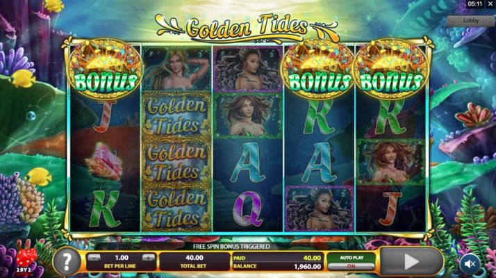 Scatter symbols triggers the free spins feature