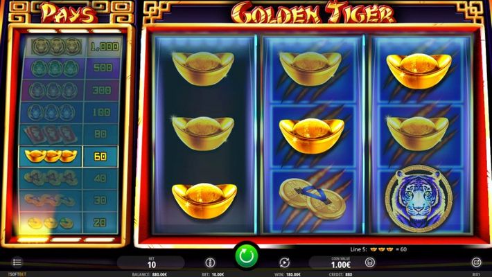 Golden Tiger :: Multiple winning paylines