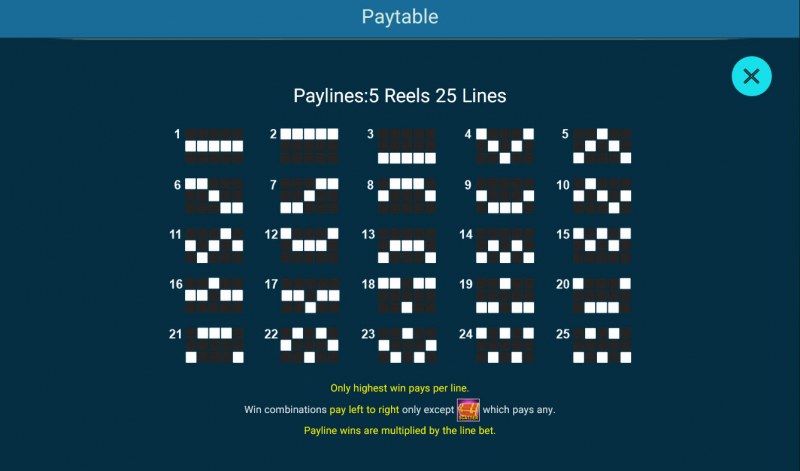 Paylines 1-25